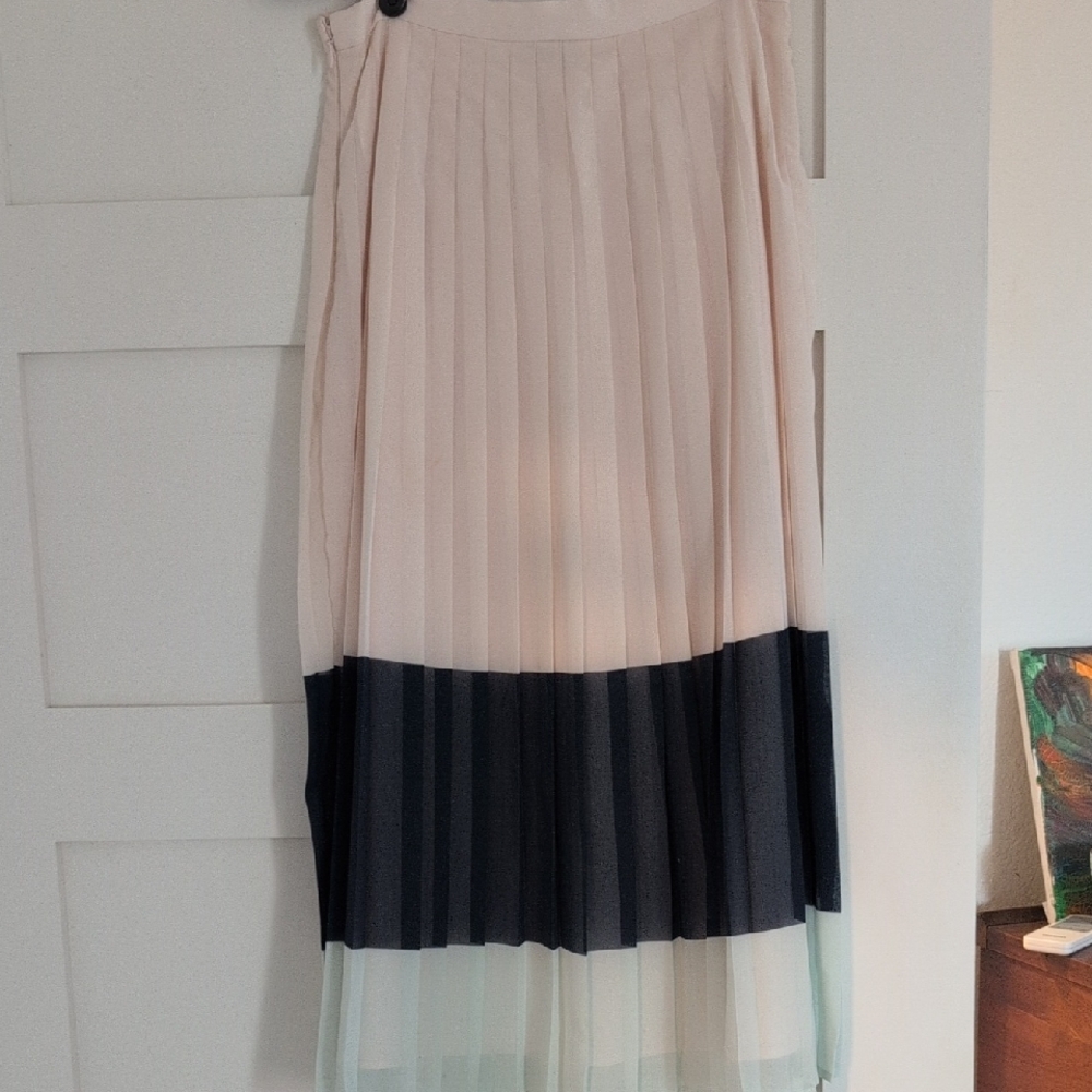 Club Monaco Two-Tone Pleated Maxi Skirt